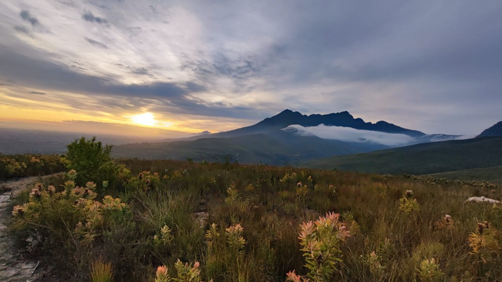 Mentors and young riders on a mountain biking leadership trail in George, South Africa